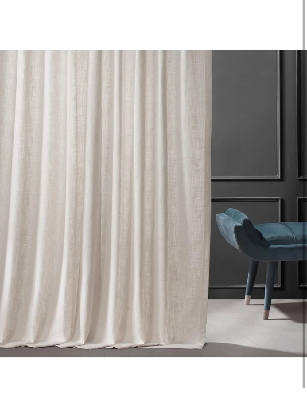 Belgian Heavy Faux Linen Light Filtering Curtains for Bedroom 50x108 1 Panel